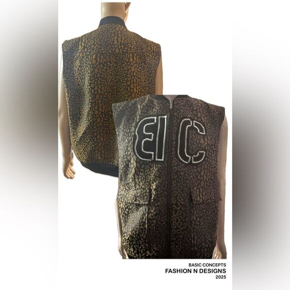 INC up-cycle Embroidered Sleeveless Zip-Up customized embroidery by RCBCFASHION